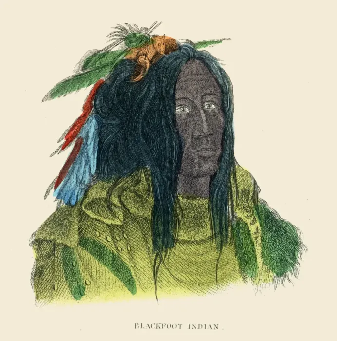 Framed Print : Blackfoot indian illustration 1859 Framed Print : Blackfoot indian illustration 1859