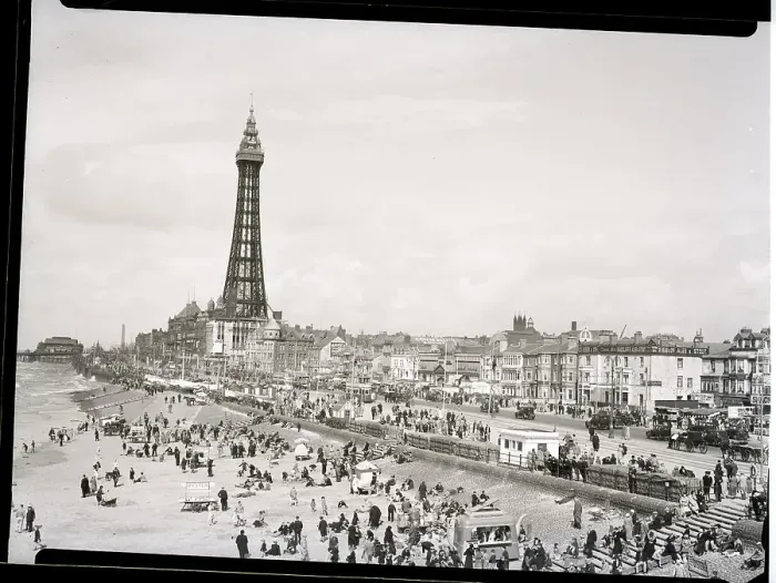 Framed Print : Blackpool Amusement Park and Beach