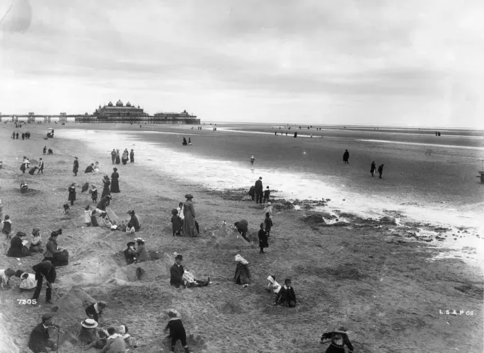Framed Print : Blackpool Beach 1903 Framed Print : Blackpool Beach 1903