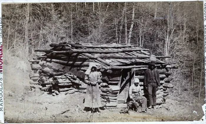 Framed Print : Blacks In Front Of Log Cabin Framed Print : Blacks In Front Of Log Cabin