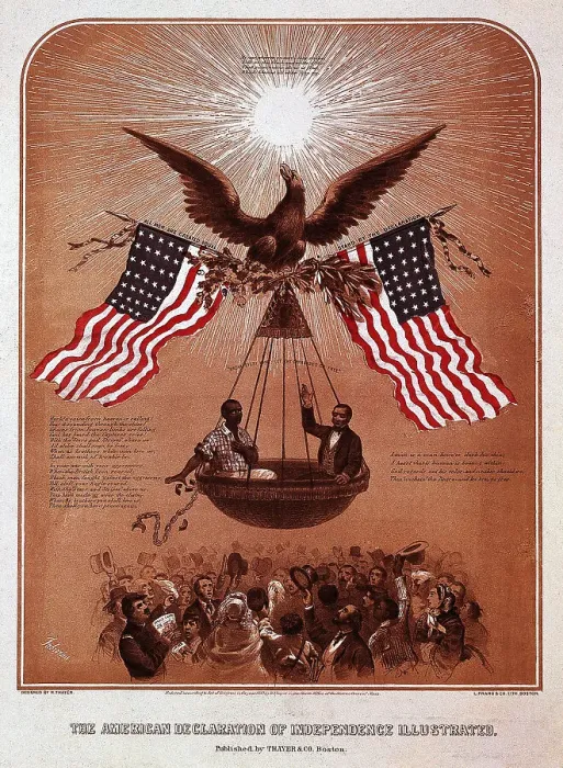 Framed Print : Blacks Uplifted In Gondola By Eagle