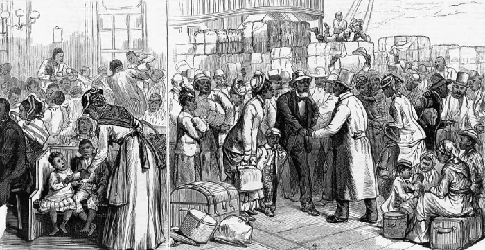 Framed Print : Blacks Welcome Emigrants On Arrival;Engr Framed Print : Blacks Welcome Emigrants On Arrival;Engr
