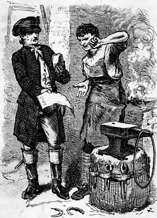 Framed Print : Blacksmith Angry over Legal Writ Framed Print : Blacksmith Angry over Legal Writ