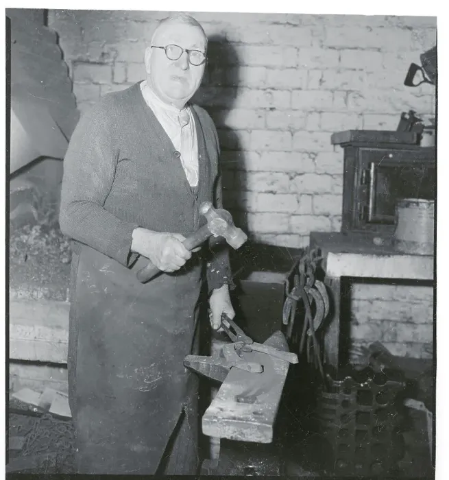 Framed Print : Blacksmith Pounding Making Shoes Framed Print : Blacksmith Pounding Making Shoes