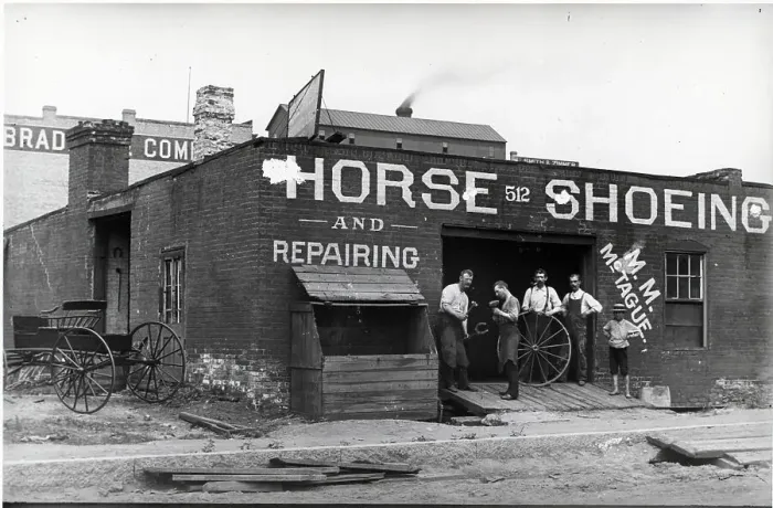 Framed Print : Blacksmith Shop; Horseshoe Repairing Framed Print : Blacksmith Shop; Horseshoe Repairing