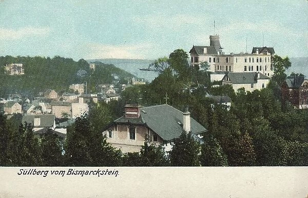 Blankenese with Suellberg from Bismarckstein, Hamburg, Germany, postcard with text, view around ca 1910, historical, digital reproduction of a historical postcard, public domain, from that time, exact date unknown
