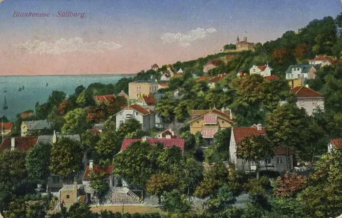 Framed Print : Blankenese with Suellberg, Hamburg, Germany, postcard with text, view around ca 1910, historical, digital reproduction of a historical postcard, public domain, from that time, exact date unknown Framed Print : Blankenese with Suellberg, Hamburg, Germany, postcard with text, view around ca 1910, historical, digital reproduction of a historical postcard, public domain, from that time, exact date unknown