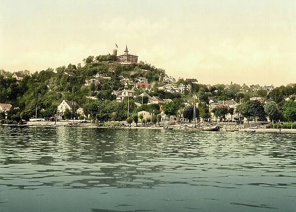 Blankenese with the Sullberg, Hamburg, Germany, Historic, Photochrome print from the 1890s