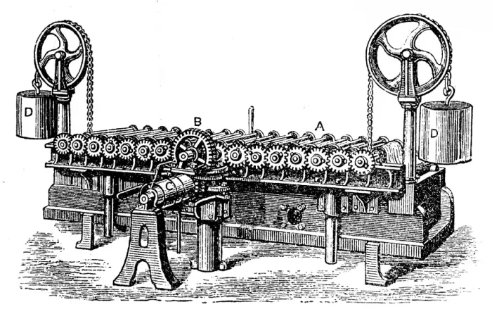 Framed Print : Bleaching and dyeing cotton machines, Yarn dyeing Framed Print : Bleaching and dyeing cotton machines, Yarn dyeing
