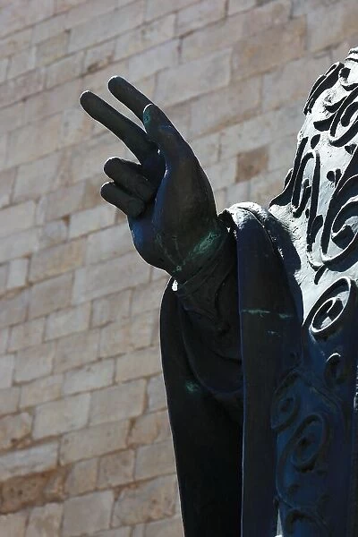 Blessing hand, blessing, holy figure, detail, at the Basilica of San Nicola, Basilica of St. Nicholas of Myra, Bari, Apulia, Italy