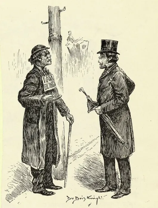 Framed Print : Blind Beggar and Gentleman Philanthropist