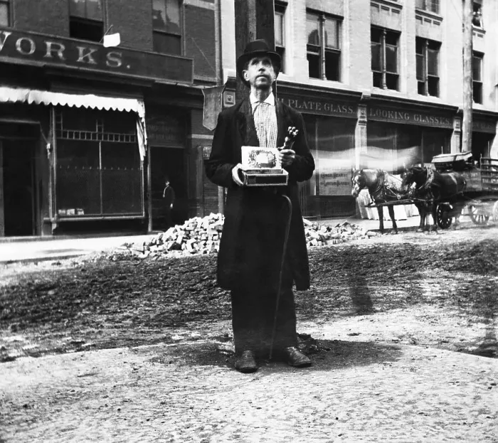 Framed Print : Blind Beggar by Jacob Riis Framed Print : Blind Beggar by Jacob Riis