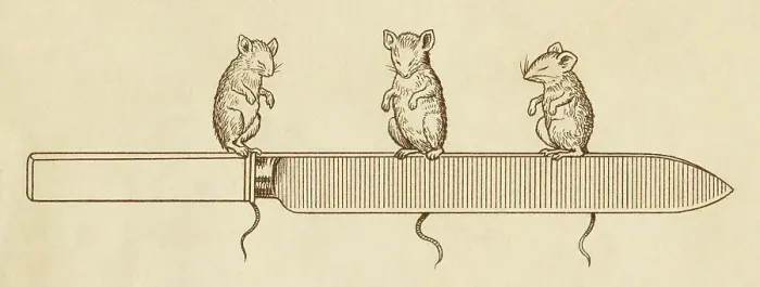 Framed Print : Three blind mice with a carving knife Framed Print : Three blind mice with a carving knife