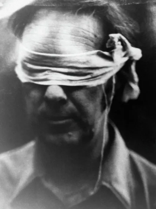 Framed Print : Blindfolded American Hostage in Iran Framed Print : Blindfolded American Hostage in Iran