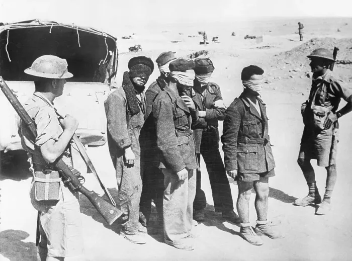 Framed Print : Blindfolded Italian Prisoners