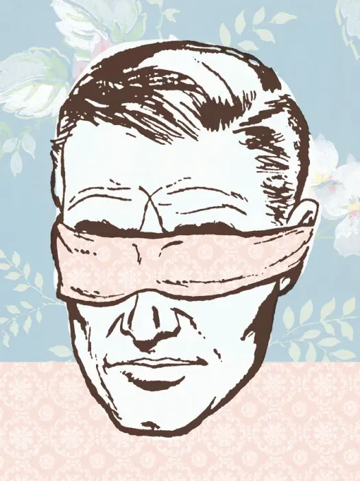 Framed Print : Blindfolded man Framed Print : Blindfolded man