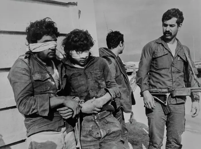 Framed Print : Blindfolded Palestinian Captives Framed Print : Blindfolded Palestinian Captives