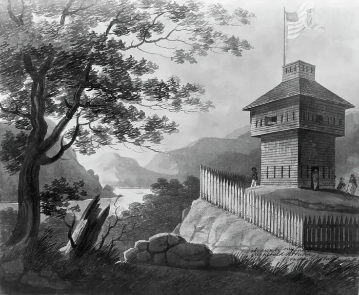 Framed Print : Blockhouse At West Point, 1802, Painting Framed Print : Blockhouse At West Point, 1802, Painting