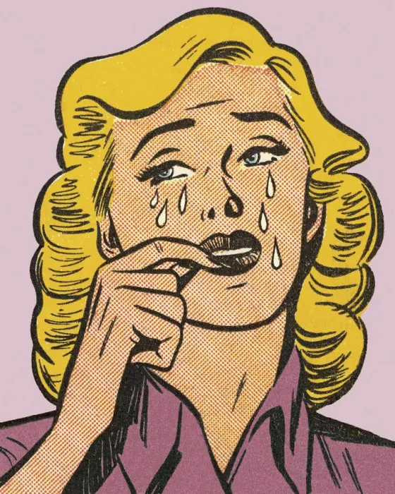 Framed Print : Blond Woman Crying Framed Print : Blond Woman Crying