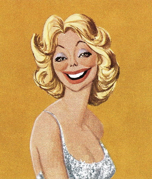 Blond woman laughing