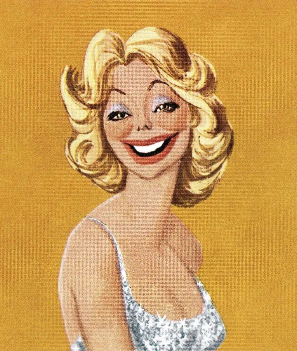 Framed Print : Blond woman laughing Framed Print : Blond woman laughing
