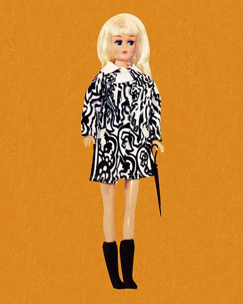 Blonde Fashion Doll Wearing Miniskirt