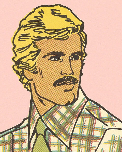 Blonde Man With Mustache