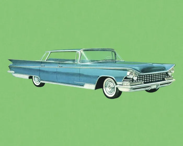Framed Print : Blue Car on Green Background Framed Print : Blue Car on Green Background