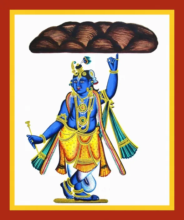 Framed Print : Blue-complexioned Krishna stands in padasvastika Framed Print : Blue-complexioned Krishna stands in padasvastika