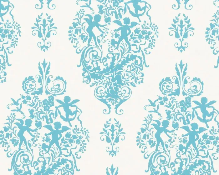 Framed Print : Blue Cupid Pattern Framed Print : Blue Cupid Pattern