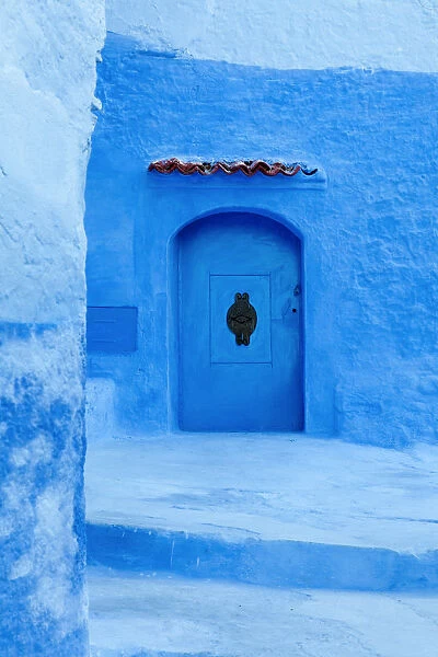 Blue door in the medina of Chefchaouen, Morocco