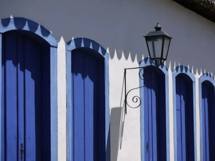Framed Print : Blue doors in Paraty Framed Print : Blue doors in Paraty