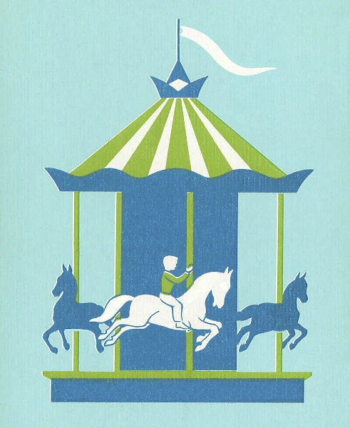Blue and Green Merry-go-Round