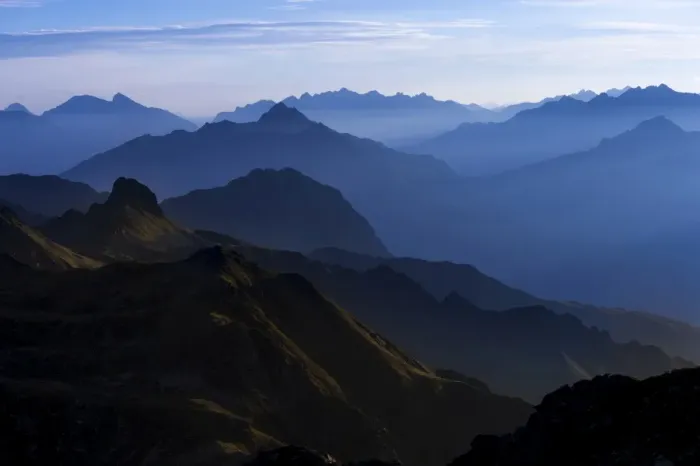 Framed Print : Blue hour above the Montafon mountains, Gargellen, Montafon, Vorarlberg, Austria Framed Print : Blue hour above the Montafon mountains, Gargellen, Montafon, Vorarlberg, Austria