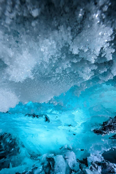 Blue Ice. Ice crystal under Matanuska glacier in Alaska
