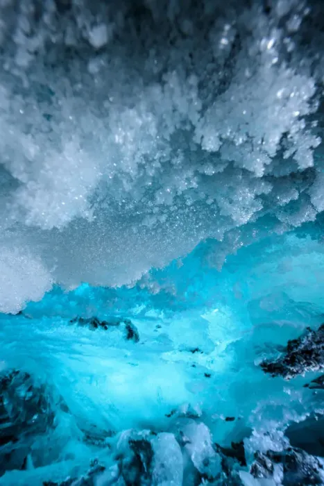 Framed Print : Blue Ice. Ice crystal under Matanuska glacier in Alaska