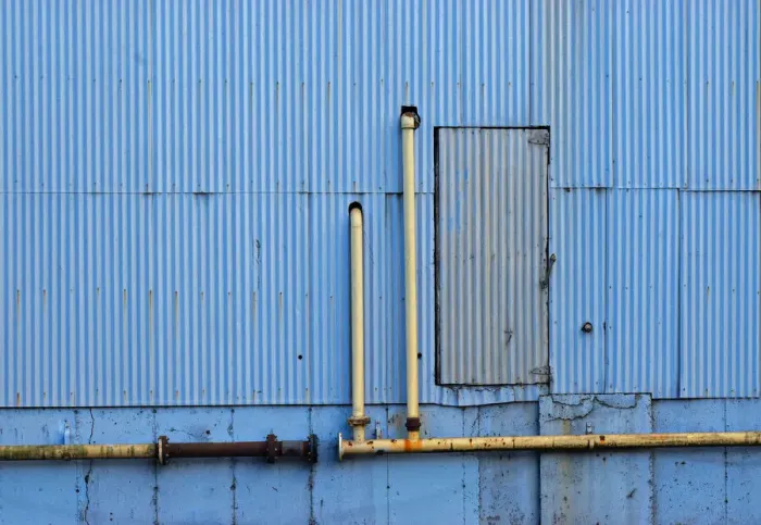 Framed Print : Blue Metal Door Framed Print : Blue Metal Door