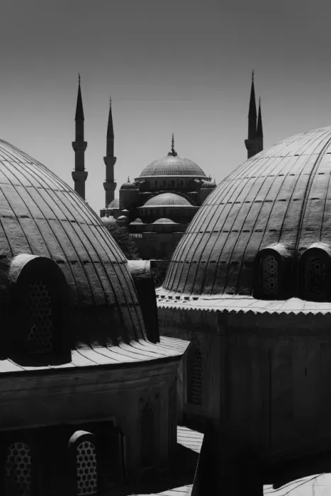 Framed Print : Blue Mosque in black and white tone Framed Print : Blue Mosque in black and white tone