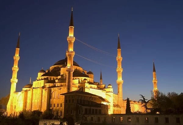 Blue Mosque at Night Istanbul Turkey Europe