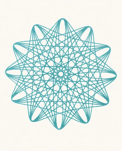 Blue Snowflake Line Drawing
