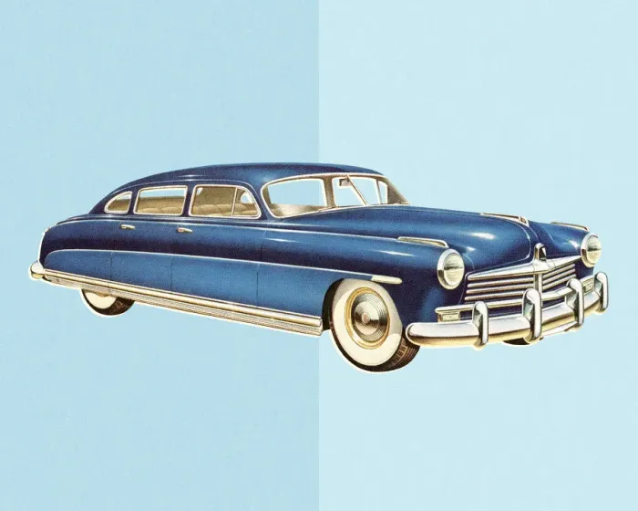 Framed Print : Blue Vintage Car Framed Print : Blue Vintage Car