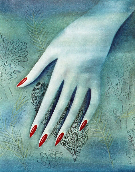 Blue Womans Hand