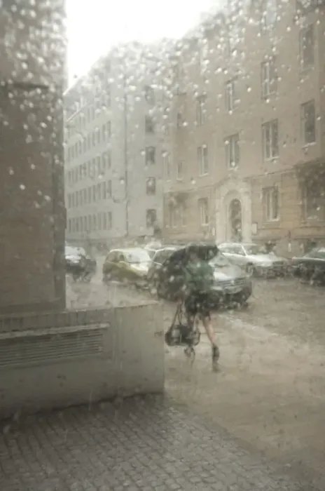 Framed Print : Blurred street atmosphere through a window pane with rain drops Framed Print : Blurred street atmosphere through a window pane with rain drops
