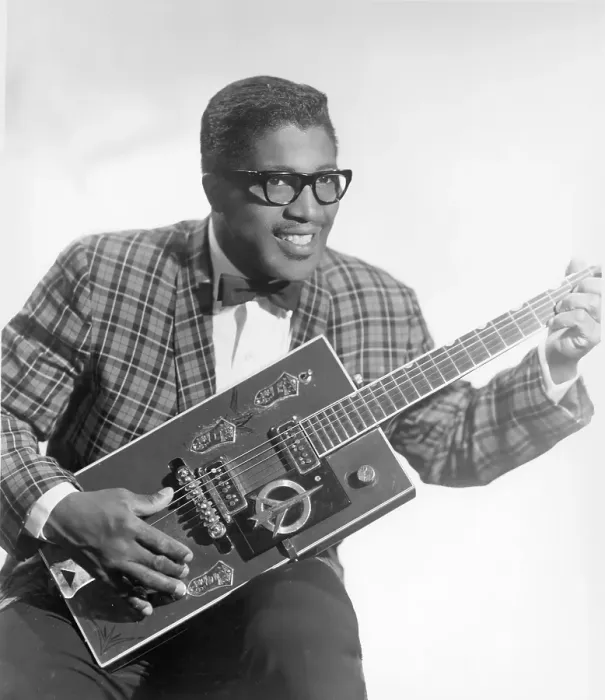Framed Print : Bo Diddley Portrait With His Git Box Framed Print : Bo Diddley Portrait With His Git Box
