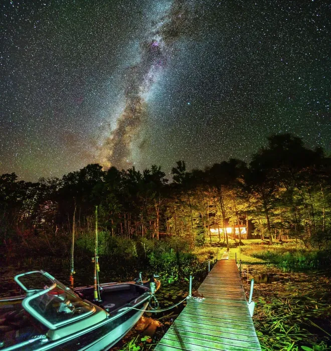 Framed Print : Boat Dock Milky Way Night Sky with Air Glow Dark Framed Print : Boat Dock Milky Way Night Sky with Air Glow Dark