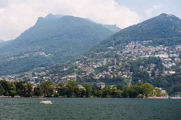 Boat on the Lake Lugano, Switzerland