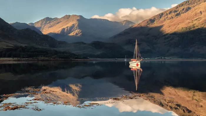 Framed Print : Boat on Loch Duich Framed Print : Boat on Loch Duich