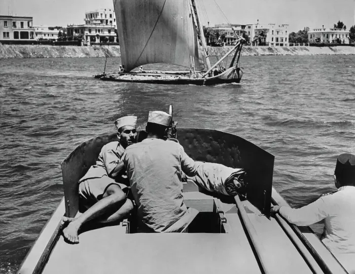 Framed Print : Boat Patrolling River Nile Framed Print : Boat Patrolling River Nile
