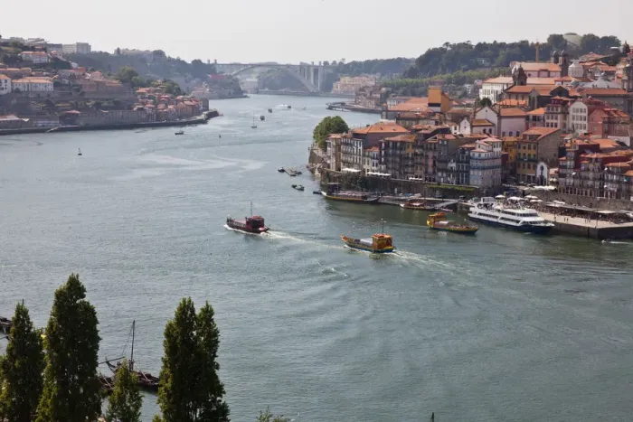 Framed Print : Boats cruising on the Douro river Porto Framed Print : Boats cruising on the Douro river Porto