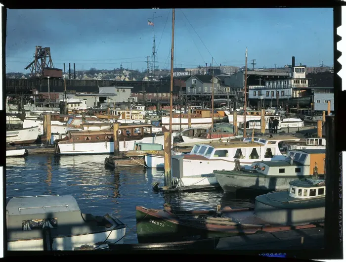 Framed Print : Boats Docked at a Harbor Framed Print : Boats Docked at a Harbor